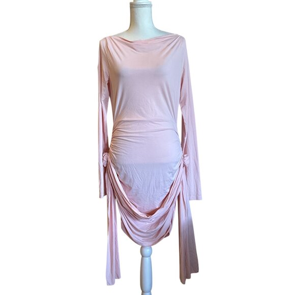 LIONESS Glory Mini Dress in Blush XLarge New Womens Long Sleeve Pink - Picture 4 of 14